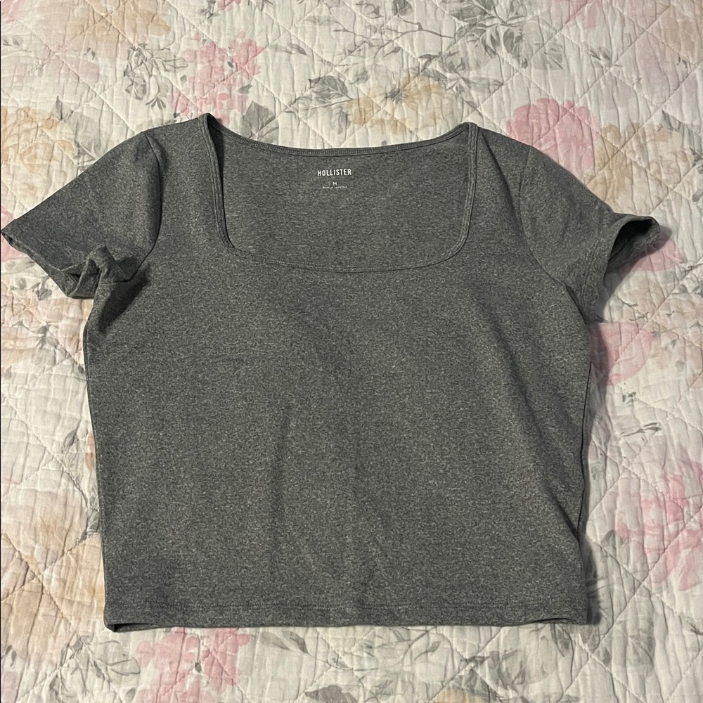 Hollister Charcoal Square Neck Top